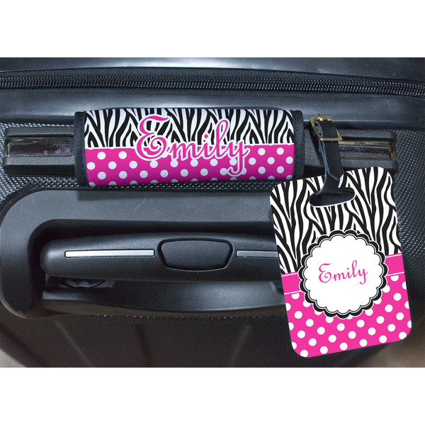 Zebra Print & Polka Dots Luggage Wrap & Tag