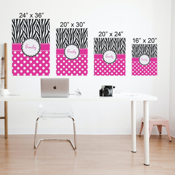 Zebra Print & Polka Dots Matte Poster - Sizes