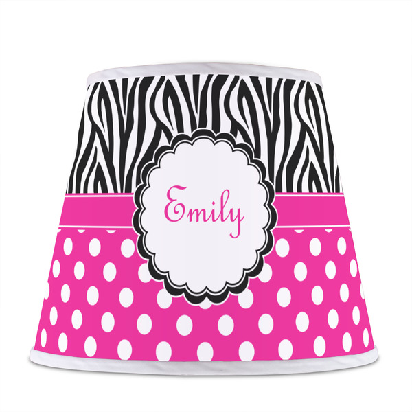Zebra Print & Polka Dots Poly Film Empire Lampshade - Front View