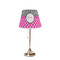 Zebra Print & Polka Dots Poly Film Empire Lampshade - On Stand
