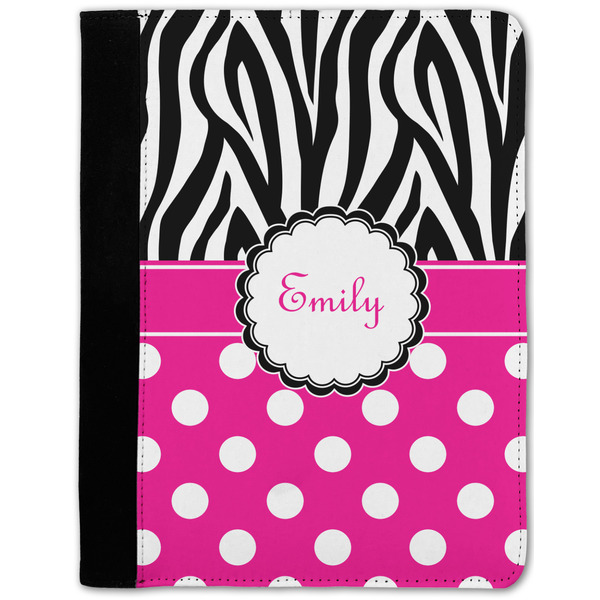 Custom Zebra Print & Polka Dots Notebook Padfolio w/ Name or Text