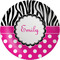 Zebra Print & Polka Dots Melamine Salad Plate - 8" (Personalized)