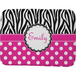 Zebra Print & Polka Dots Memory Foam Bath Mat - 48"x36" (Personalized)
