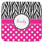 Zebra Print & Polka Dots Memory Foam Bath Mat - 48"x48" (Personalized)