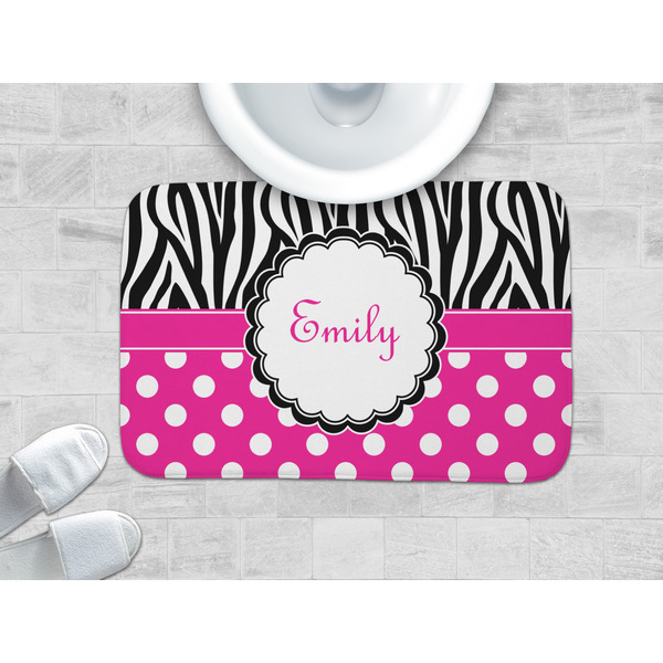 Zebra Print & Polka Dots Memory Foam Bath Mat - LIFESTYLE 34x21