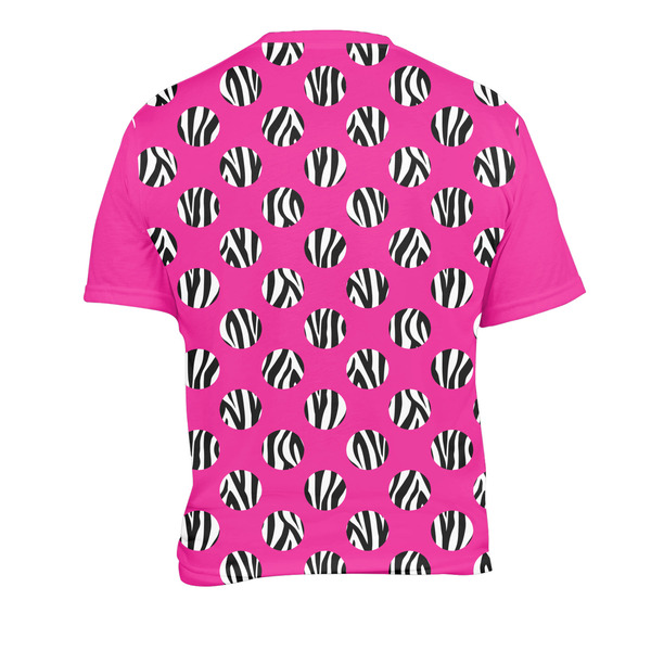Zebra Print & Polka Dots Men's Crew Neck T Shirt Medium - Back