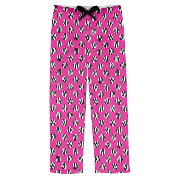 Custom Zebra Print & Polka Dots Mens Pajama Pants - S