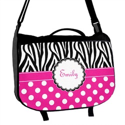 Zebra Print & Polka Dots Messenger Bag (Personalized)
