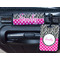 Zebra Print & Polka Dots Metal Luggage Tag & Handle Wrap - In Context