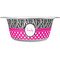 Zebra Print & Polka Dots Stainless Steel Dog Bowl - Medium (Personalized)