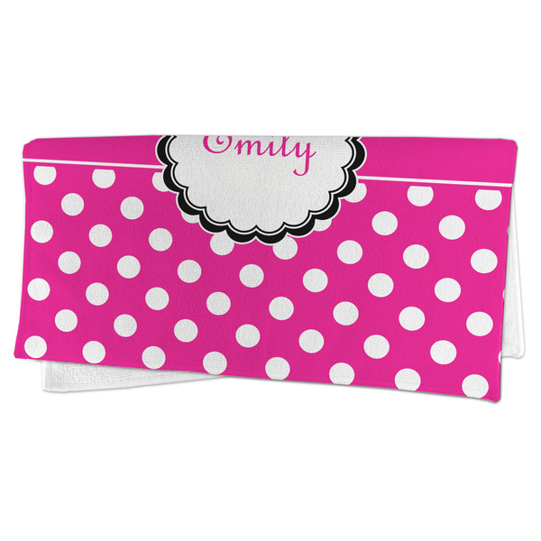 Zebra Print & Polka Dots Microfiber Dish Rag - FOLDED (half)