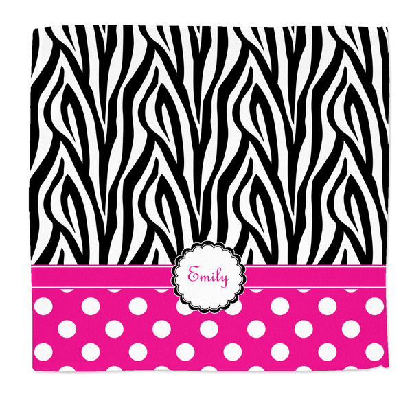 Custom Zebra Print & Polka Dots Microfiber Dish Rag (Personalized)