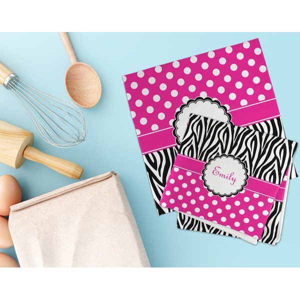 Zebra Print & Polka Dots Microfiber Dish Rag - LIFESTYLE