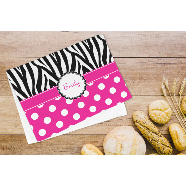 Zebra Print & Polka Dots Microfiber Kitchen Towel - LIFESTYLE