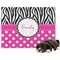 Zebra Print & Polka Dots Microfleece Dog Blanket - Large