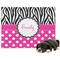 Zebra Print & Polka Dots Dog Blanket - Large (Personalized)