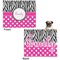 Zebra Print & Polka Dots Microfleece Dog Blanket - Large- Front & Back