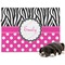 Zebra Print & Polka Dots Microfleece Dog Blanket - Regular