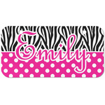 Zebra Print & Polka Dots Mini/Bicycle License Plate (2 Holes) (Personalized)