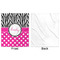 Zebra Print & Polka Dots Minky Blanket - 50"x60" - Single Sided - Front & Back