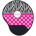 Zebra Print & Polka Dots Mouse Pad with Wrist Support