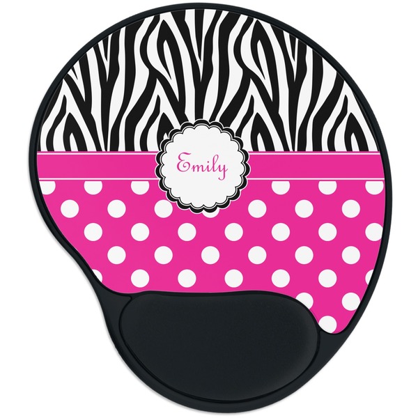 Custom Zebra Print & Polka Dots Mouse Pad with Wrist Support