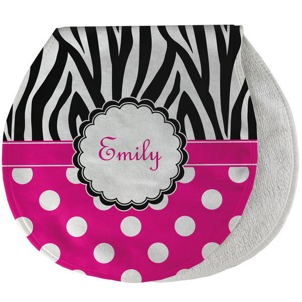 Zebra Print & Polka Dots New Baby Burp Folded