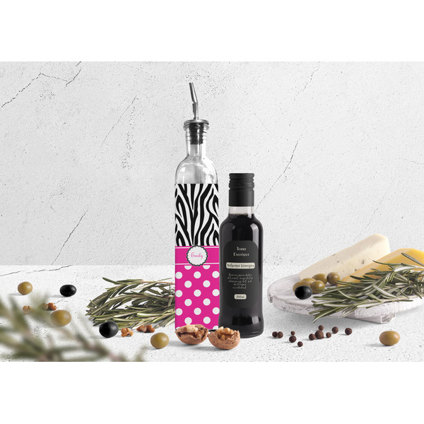 Zebra Print & Polka Dots Oil Dispenser Bottle - Lifestyle Photo
