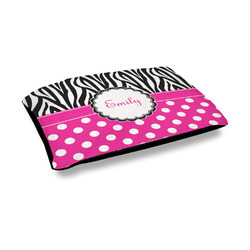 Zebra Print & Polka Dots Outdoor Dog Bed - Medium (Personalized)
