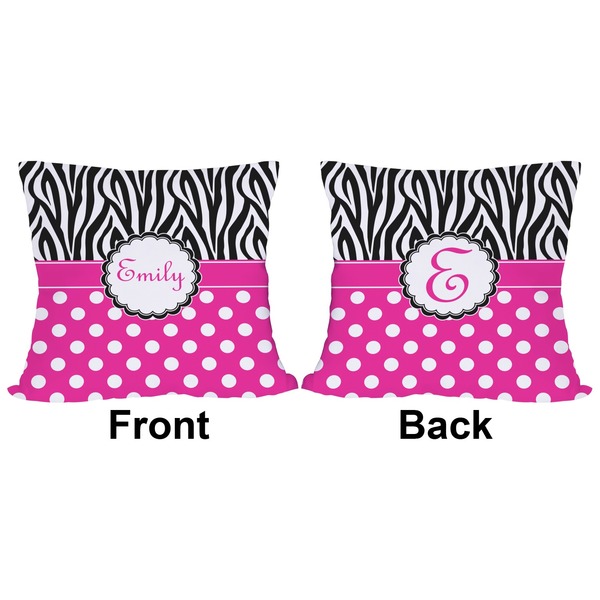 Zebra Print & Polka Dots Outdoor Pillow - 18x18