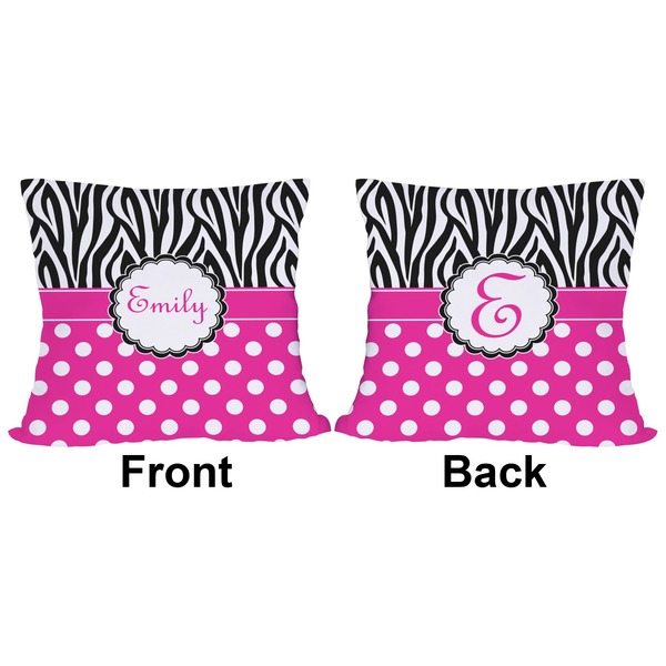 Zebra Print & Polka Dots Outdoor Pillow - 20x20
