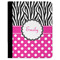 Zebra Print & Polka Dots Padfolio Clipboards - Large - FRONT