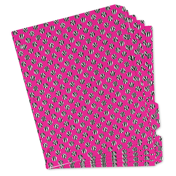 Custom Zebra Print & Polka Dots Binder Tab Divider - Set of 5 (Personalized)
