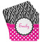 Zebra Print & Polka Dots Paper Coasters - Front/Main