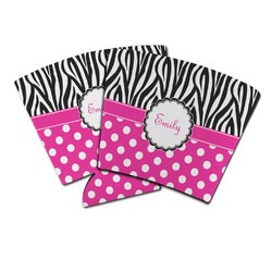 Zebra Print & Polka Dots Party Cup Sleeve (Personalized)