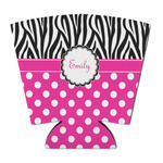 Zebra Print & Polka Dots Party Cup Sleeve - with Bottom (Personalized)