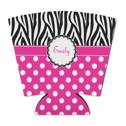 Zebra Print & Polka Dots Party Cup Sleeve - with Bottom (Personalized)