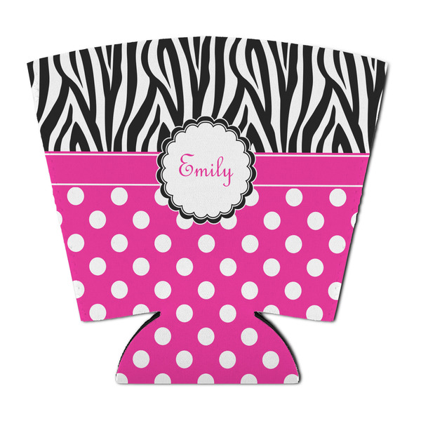 Custom Zebra Print & Polka Dots Party Cup Sleeve - with Bottom (Personalized)