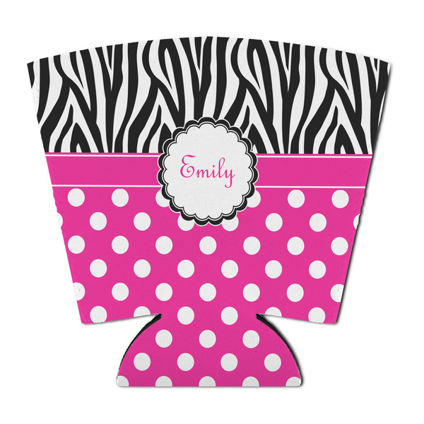 Zebra Print & Polka Dots Party Cup Sleeves - with bottom - FRONT