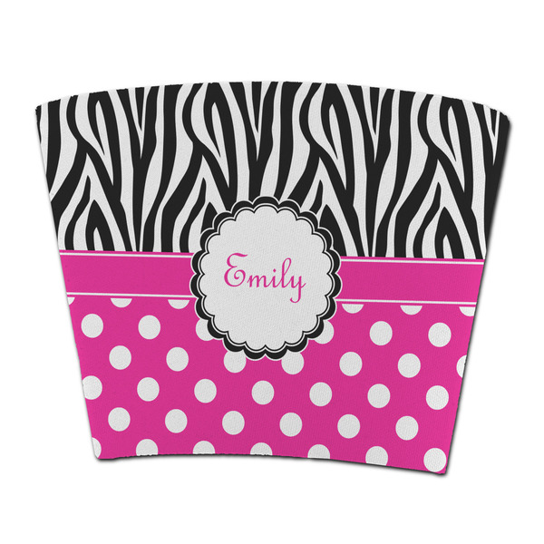 Custom Zebra Print & Polka Dots Party Cup Sleeve - without bottom (Personalized)