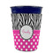 Zebra Print & Polka Dots Party Cup Sleeves - without bottom - FRONT (on cup)
