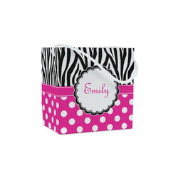 Zebra Print & Polka Dots Party Favor Gift Bags - Matte (Personalized)