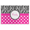 Zebra Print & Polka Dots Disposable Paper Placemat - Front View