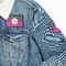 Zebra Print & Polka Dots Patches Lifestyle Jean Jacket Detail