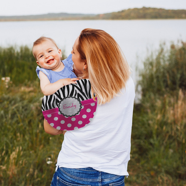 Zebra Print & Polka Dots Peanut Shaped Burp - Lifestyle
