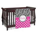 Zebra Print & Polka Dots Baby Blanket (Single Sided) (Personalized)