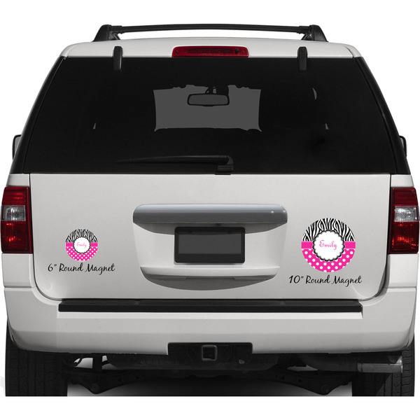 Zebra Print & Polka Dots Personalized Car Magnets on Ford Explorer