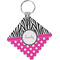 Zebra Print & Polka Dots Personalized Diamond Key Chain