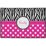 Zebra Print & Polka Dots Door Mat - 36"x24" (Personalized)