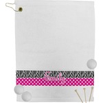 Zebra Print & Polka Dots Golf Bag Towel (Personalized)